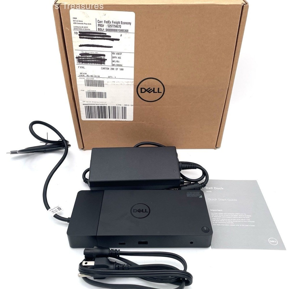Dell WD19 K20A USB-C Docking Station 180W Power Adapter HDMI DisplayPort Boxed